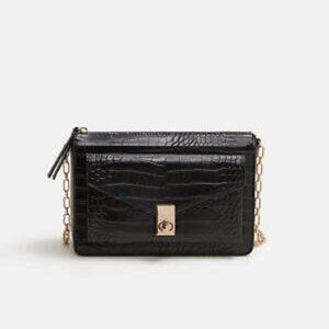 Mango Crocodile Effect Chain Bag